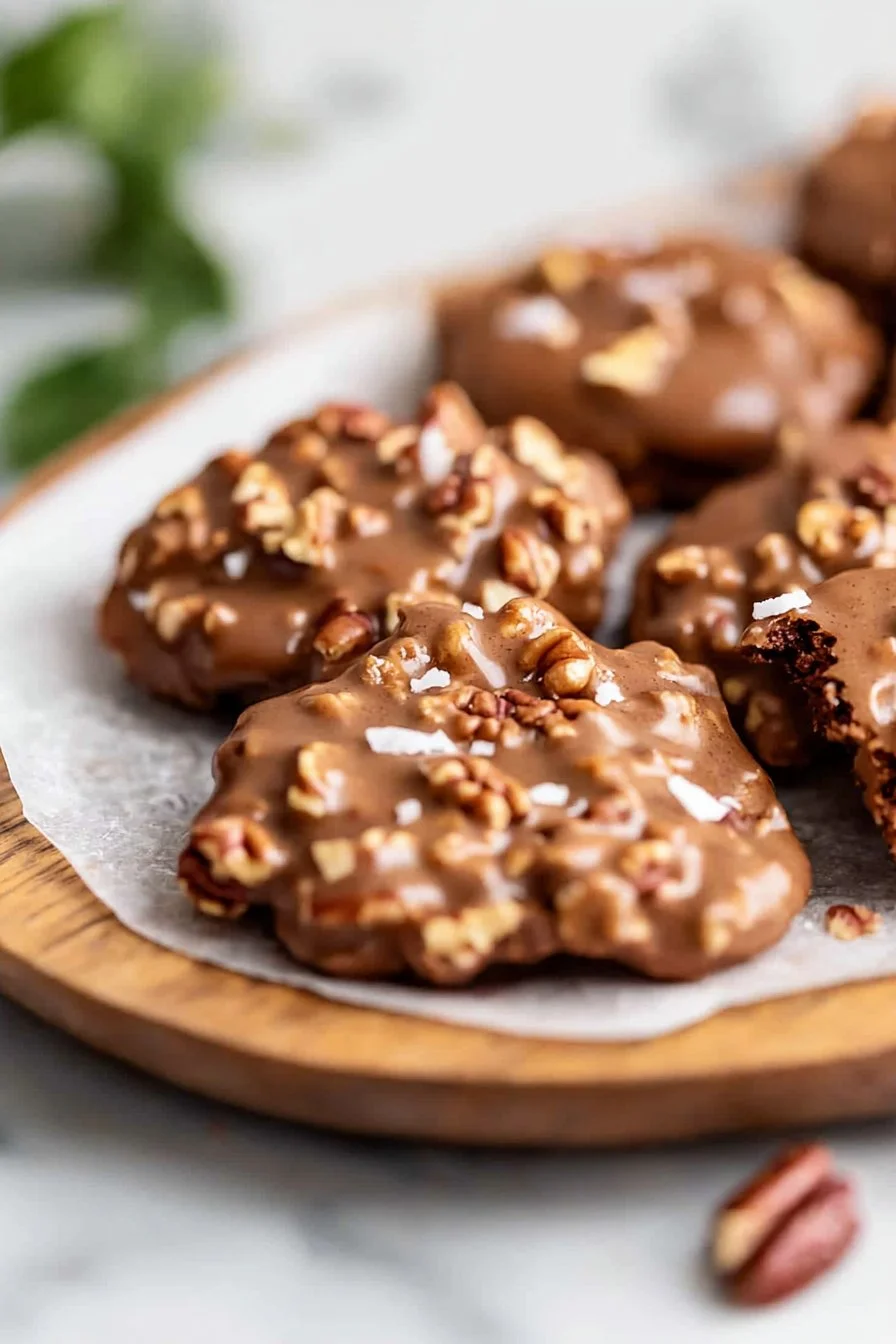 No-Bake Coconut Pecan Praline Cookies