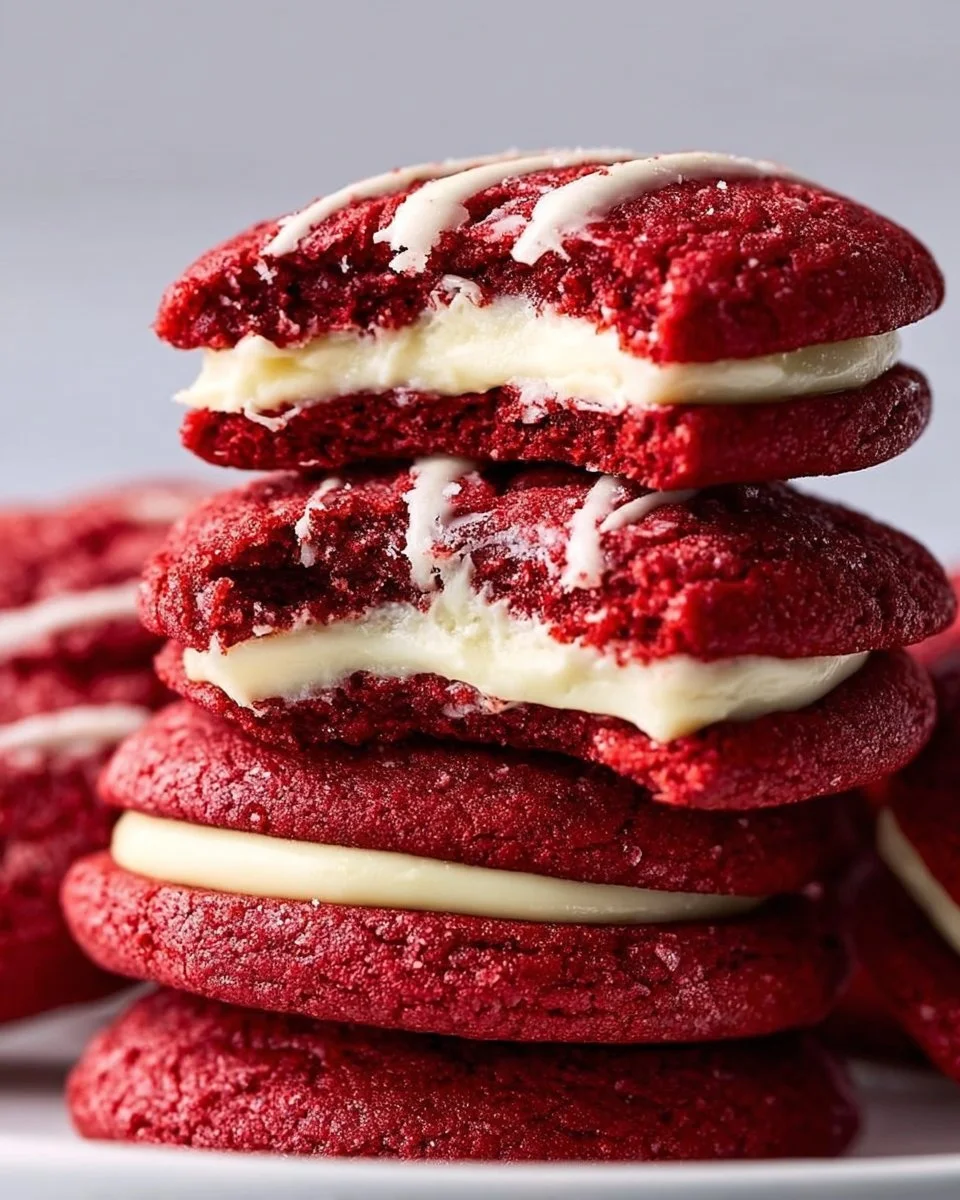 Red Velvet Cream Cheese Stuffed Cookies