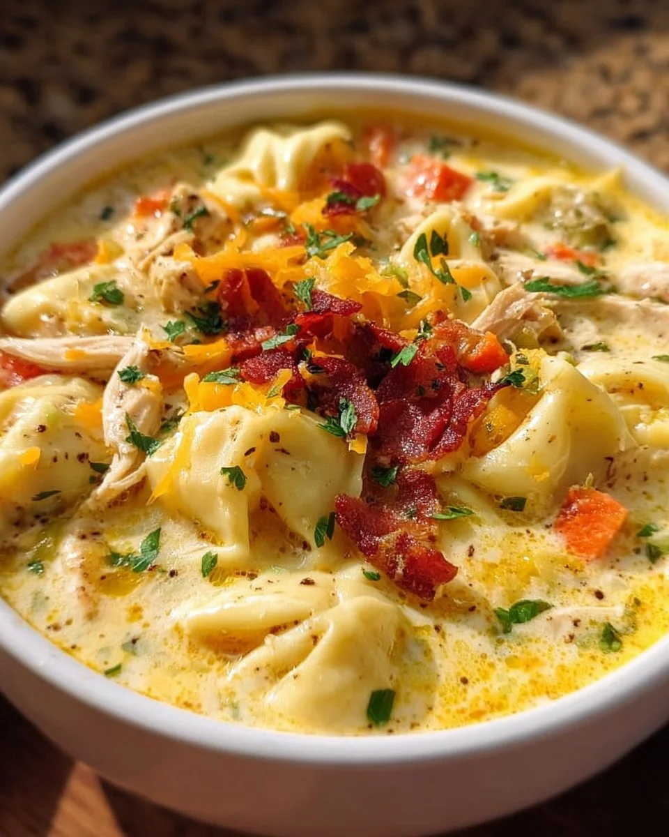 Rich Creamy Ranch Chicken Tortellini Soup