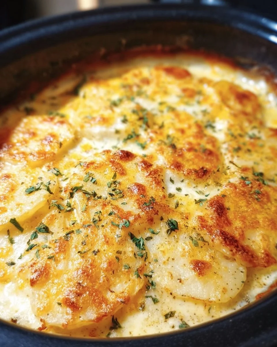 Slow Cooker Cheesy Scalloped Potatoes