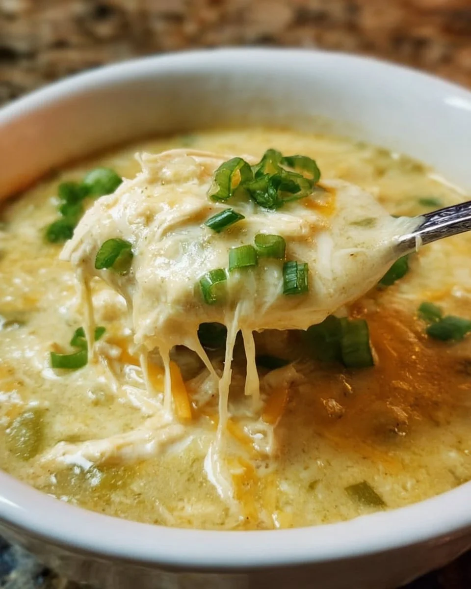 Slow Cooker Green Chicken Enchilada Soup