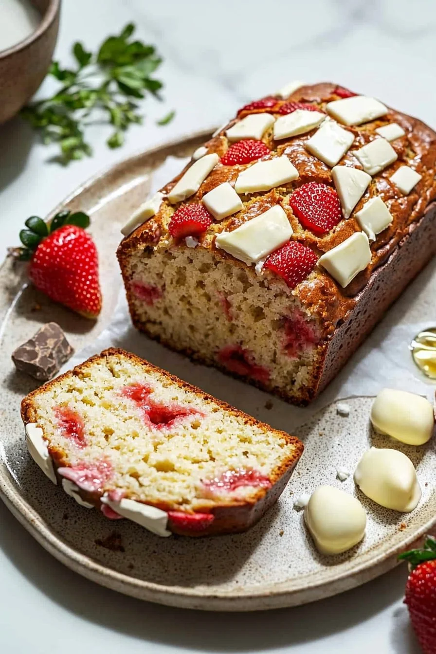 Sourdough White Chocolate Strawberry Bread