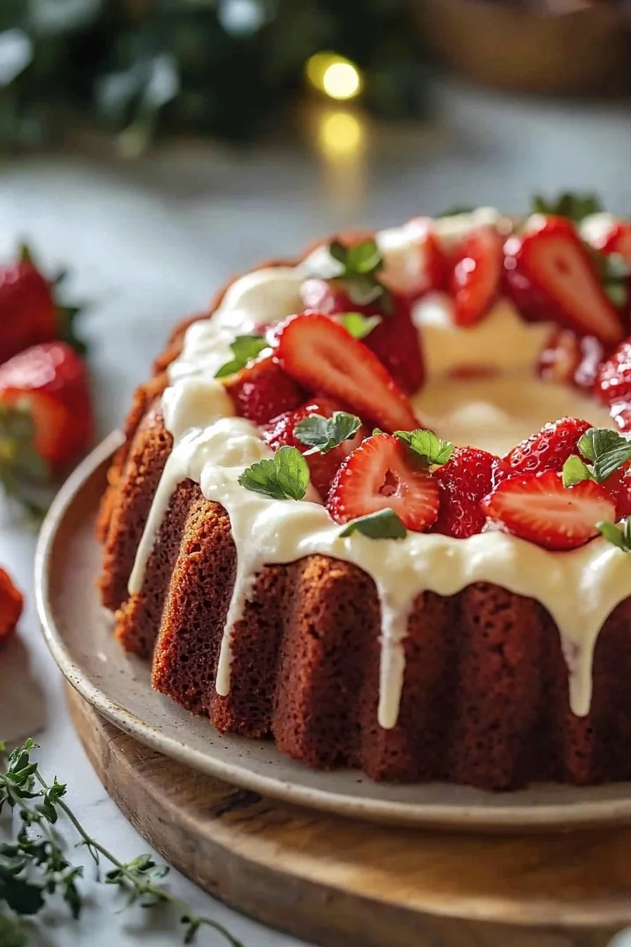 Strawberry Cream Cheese Pound Cake