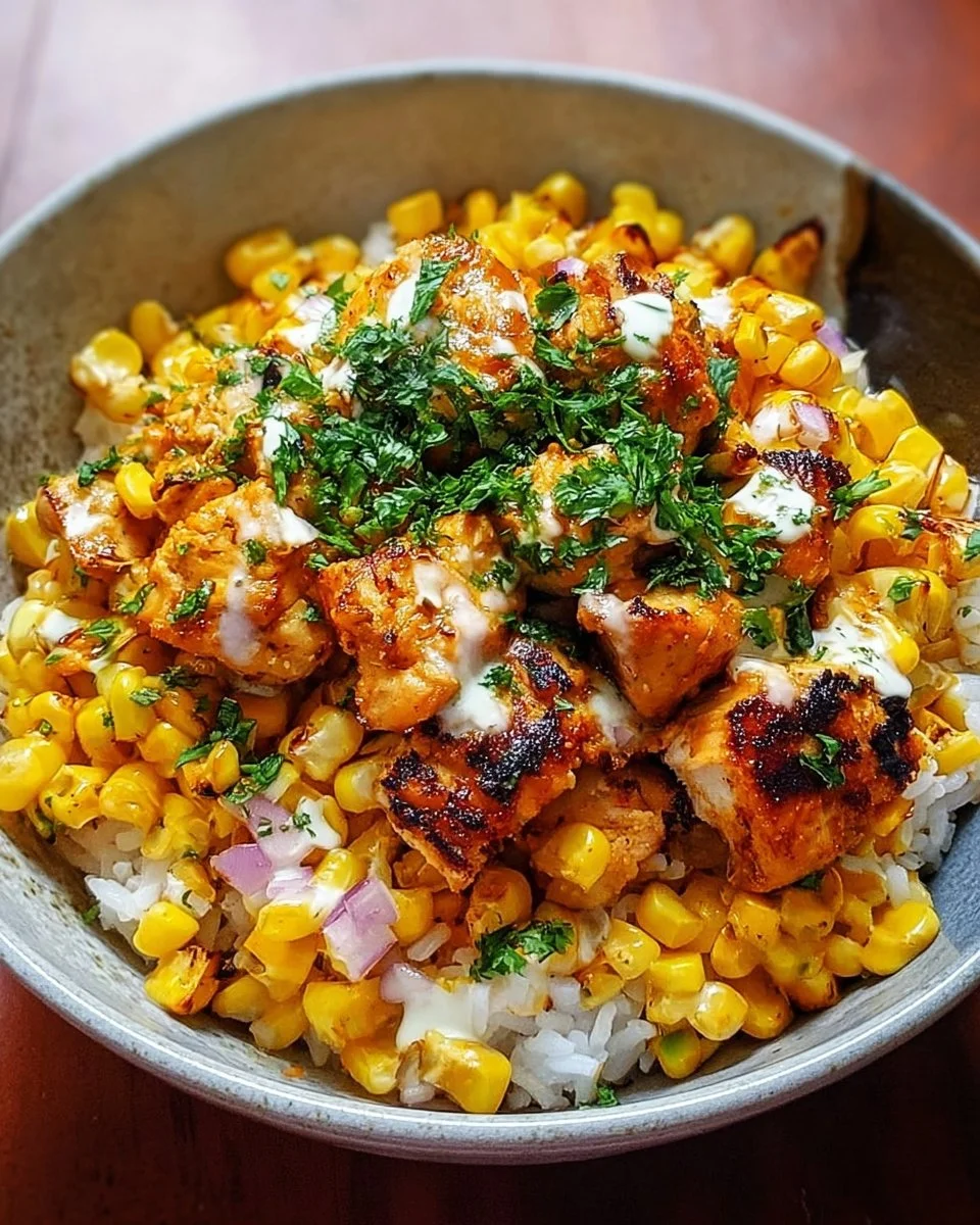 Street Corn Chicken Rice Bowl