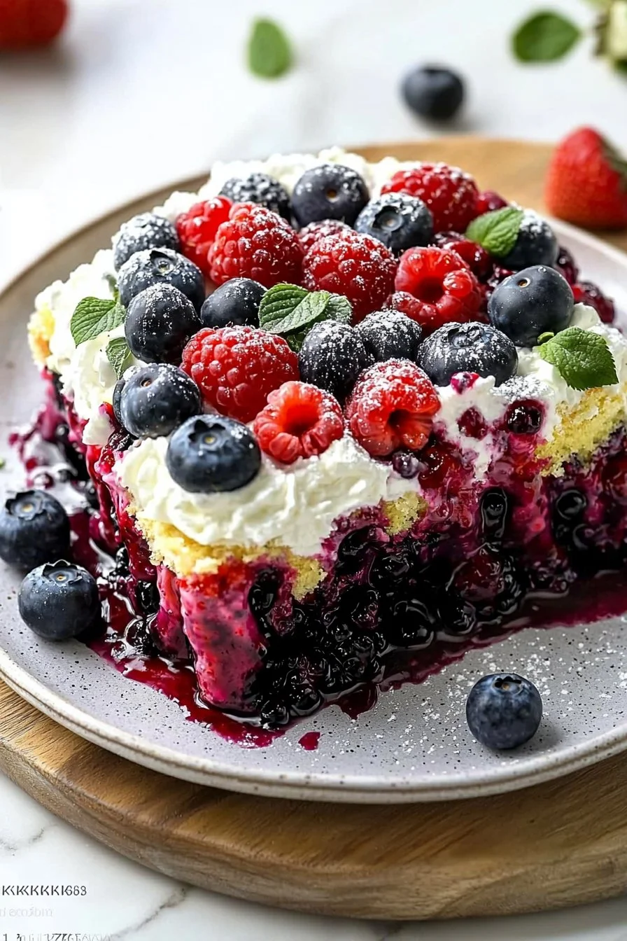 Summer Berry Poke Cake