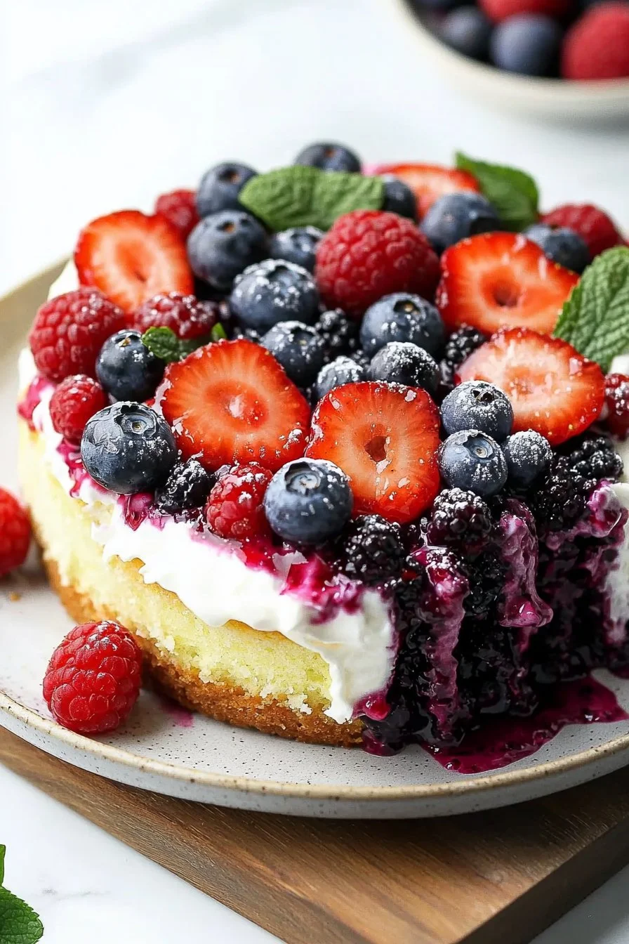 Summer Berry Poke Cake