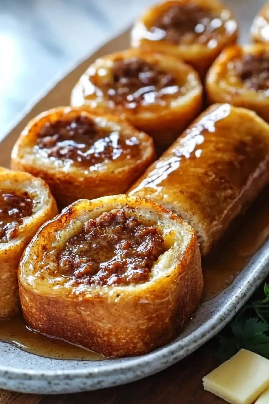 Sweet and Savory Sausage French Toast Roll-Ups