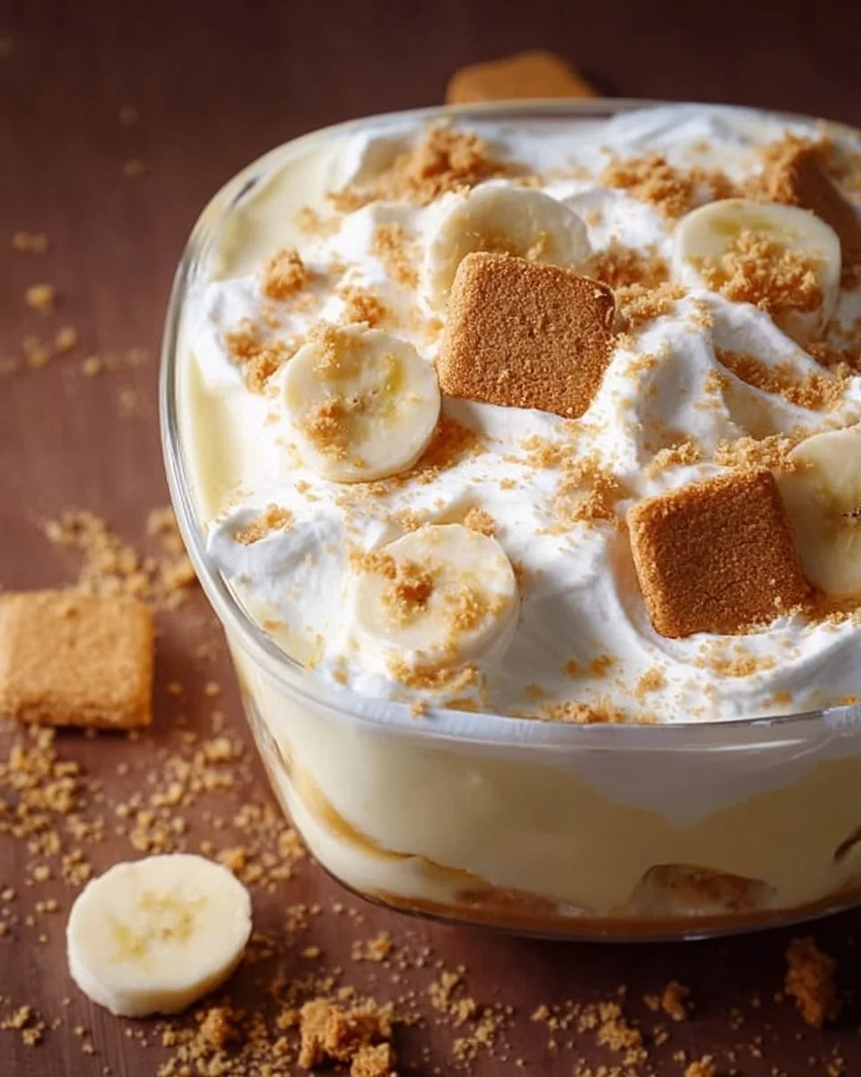 Sweet Banana Pudding With Graham Crackers
