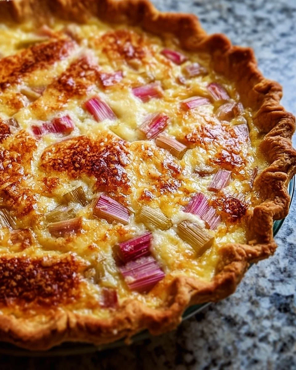 Tangy Rhubarb Custard Pie