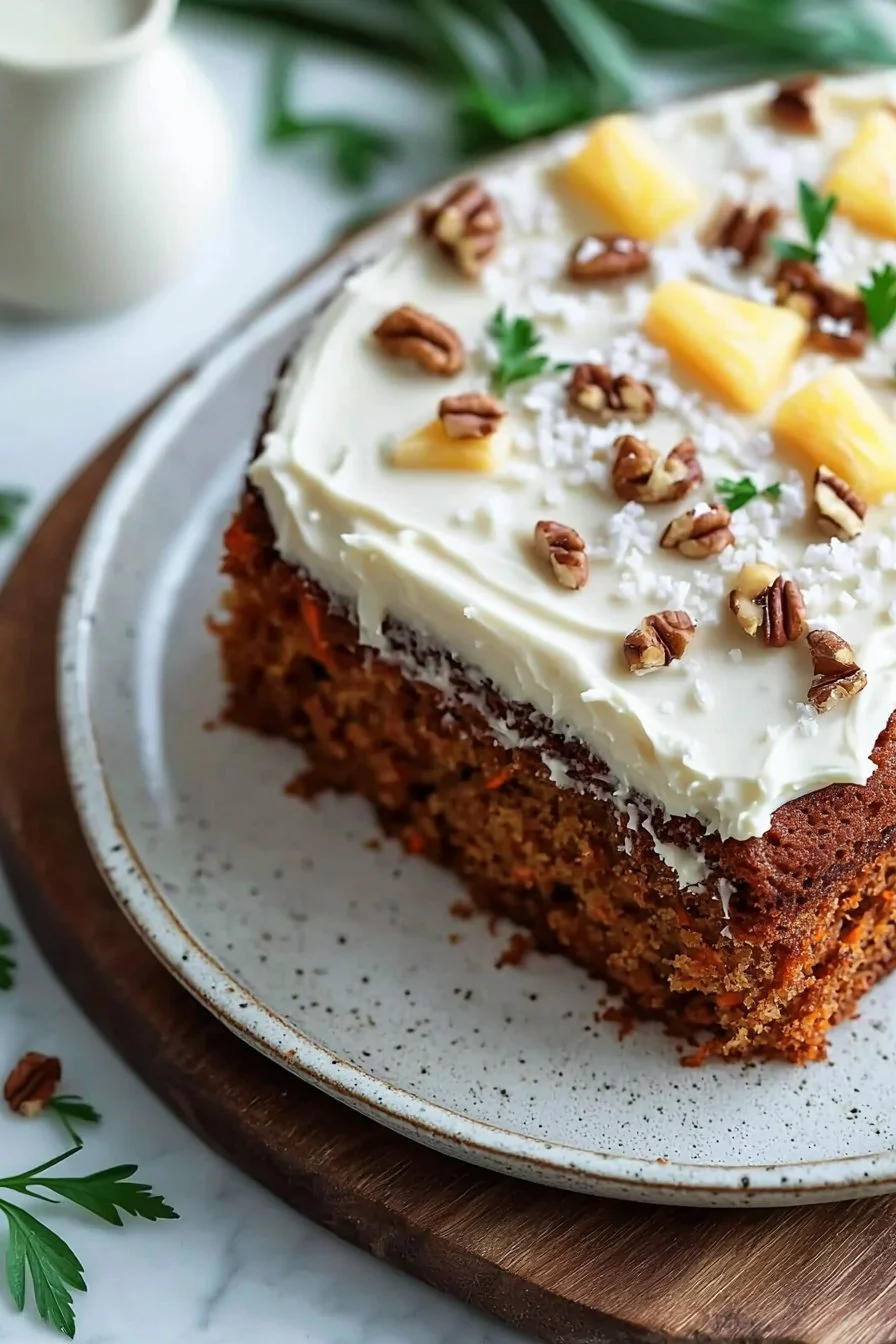 Tropical Carrot Cake with Pineapple & Cream Cheese Frosting