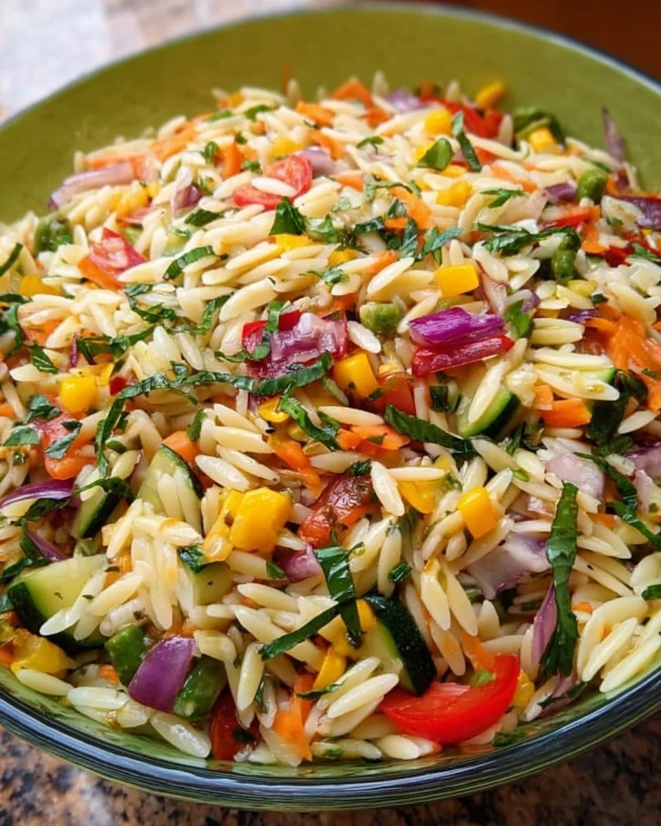 Veggie Rainbow Orzo Salad