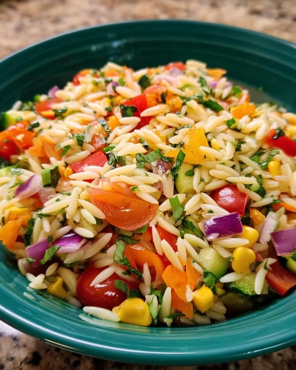 Veggie Rainbow Orzo Salad
