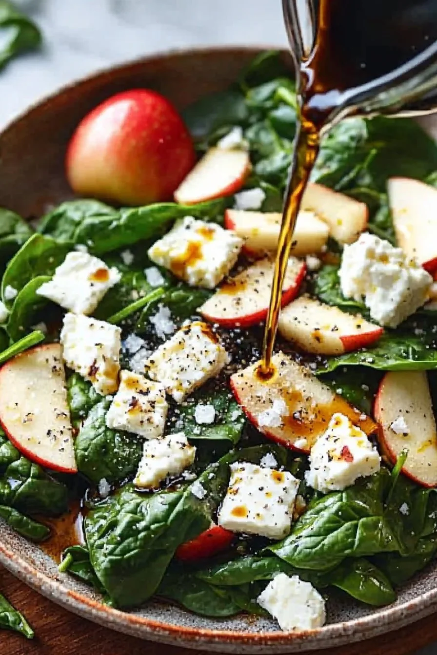 Apple Feta Spinach Salad