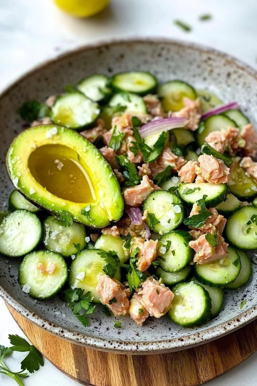 Avocado Tuna Cucumber Salad
