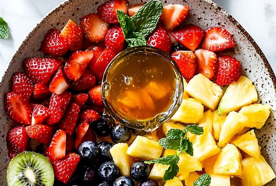 Colorful bowl of the best fruit salad with various fresh fruits