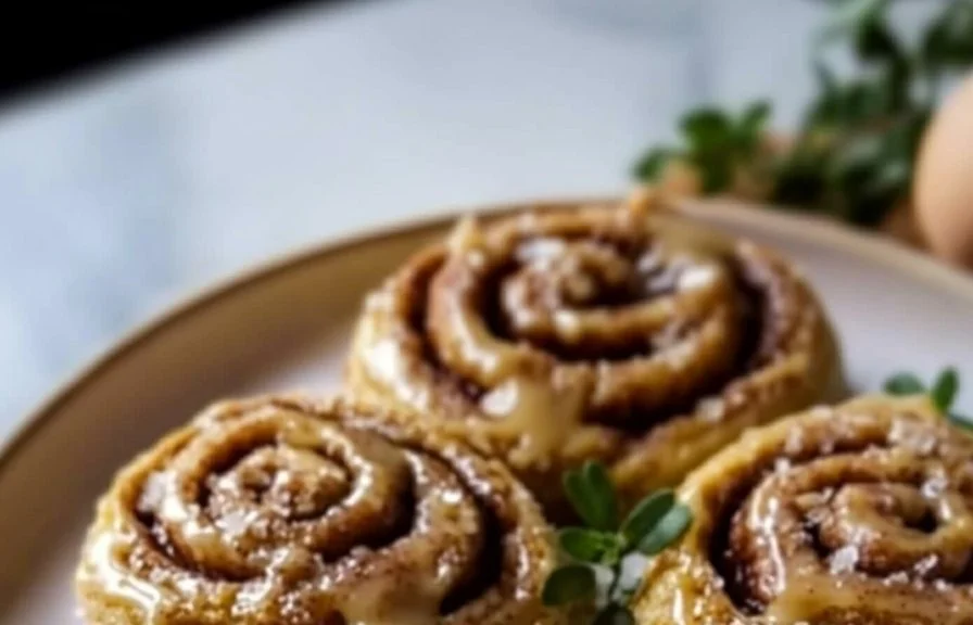 Delicious Biscoff cookie butter cinnamon rolls fresh out of the oven