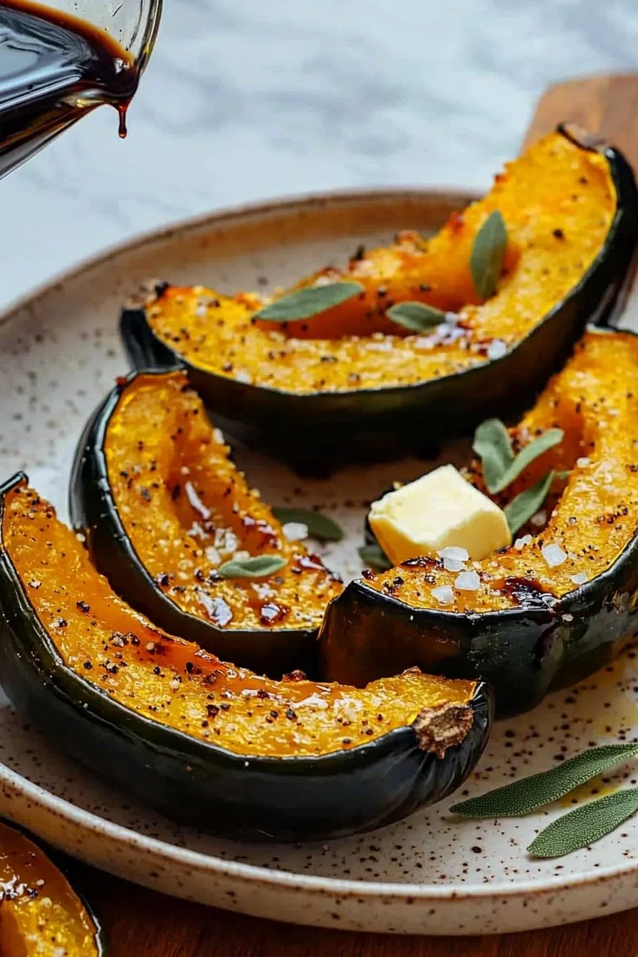 Browned Butter and Sage Roasted Acorn Squash