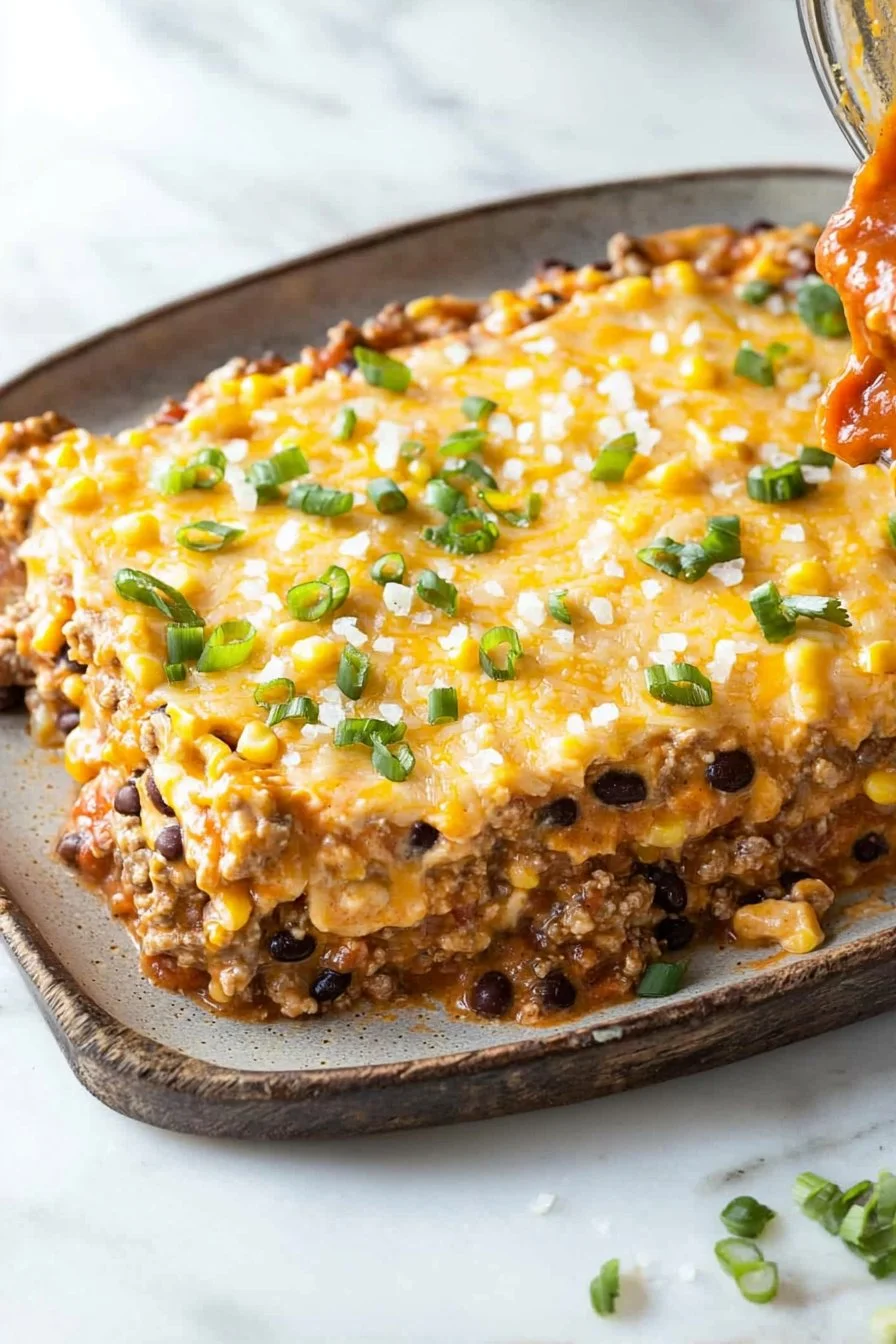 Cheesy Layered Taco Casserole