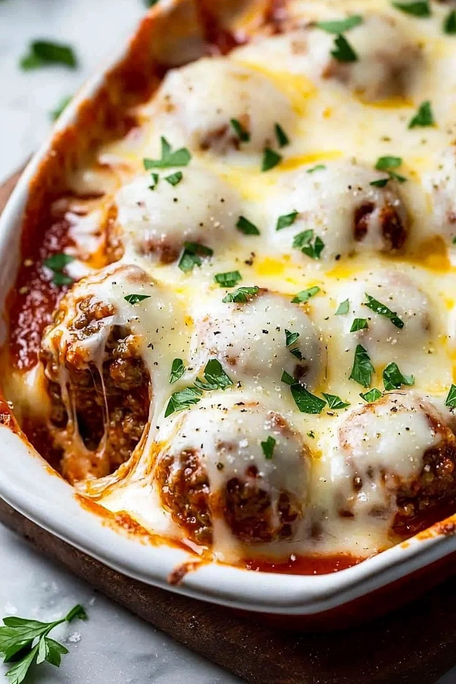 Cheesy Meatballs Casserole