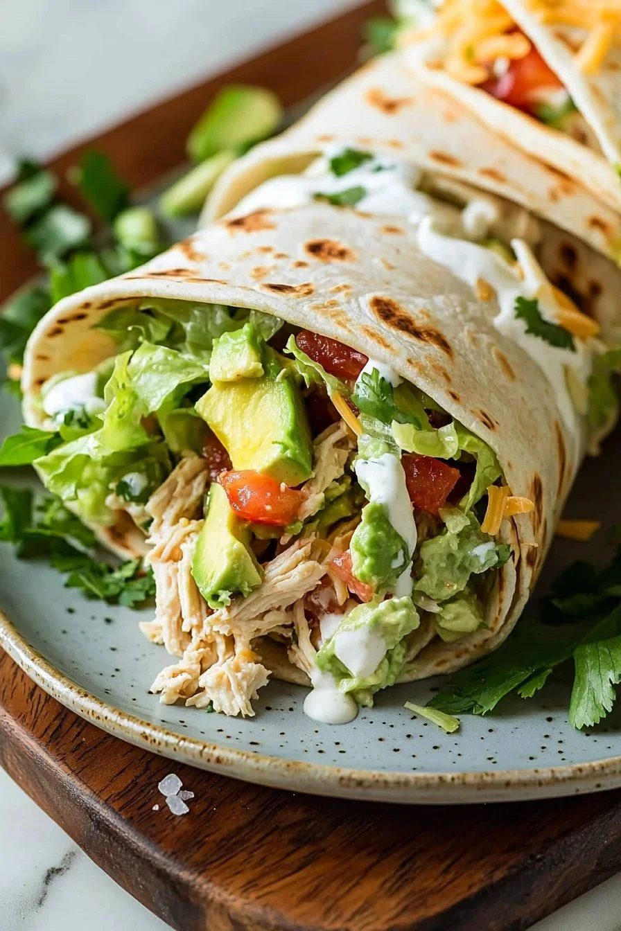 Chicken Avocado Ranch Burritos