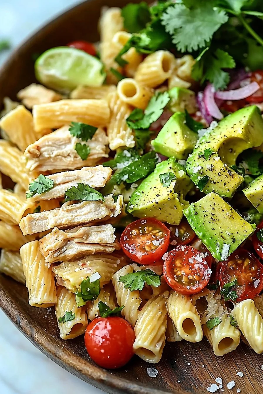 Chicken Pasta Salad with Avocado