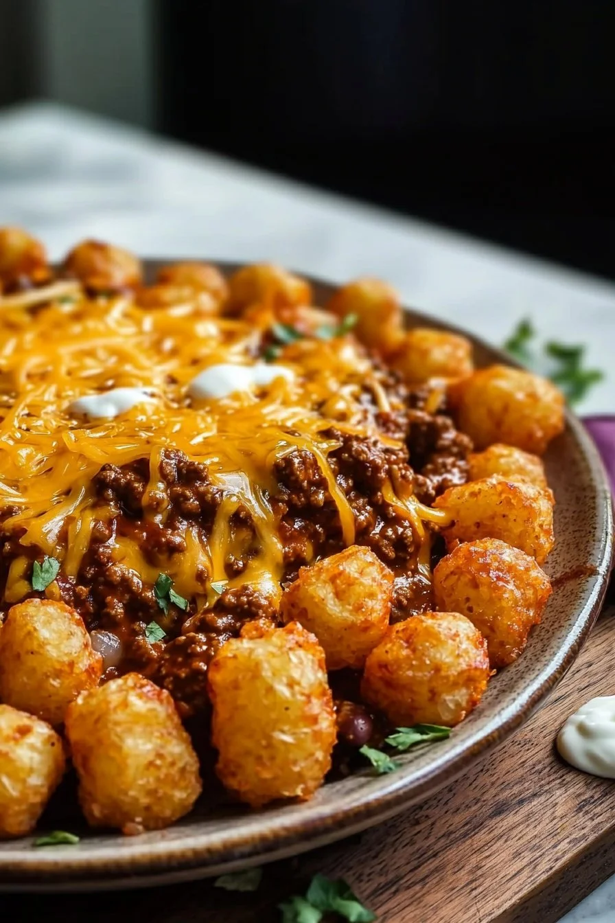 Chili Cheese Tater Tot Casserole