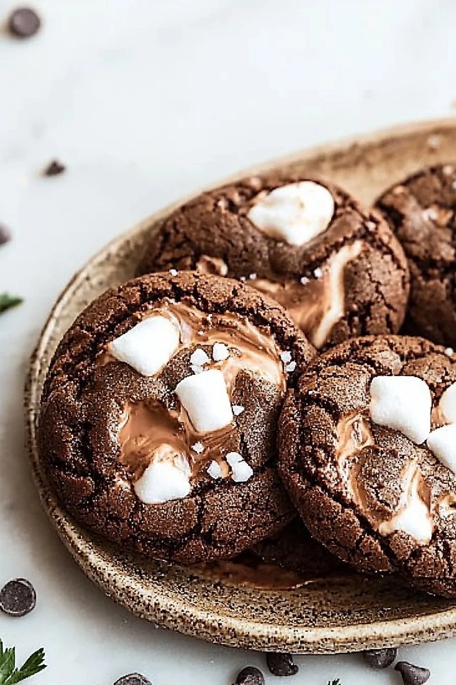 Chocolate Marshmallow Swirl Cookies