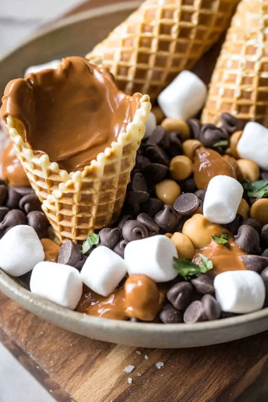 Chocolate Peanut Butter Campfire Cones
