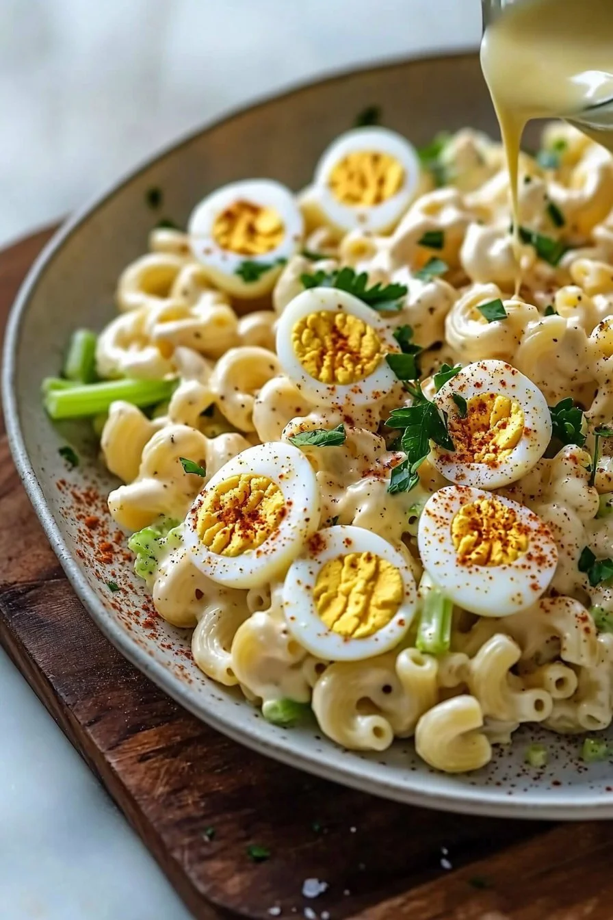 Creamy Deviled Egg Macaroni Salad