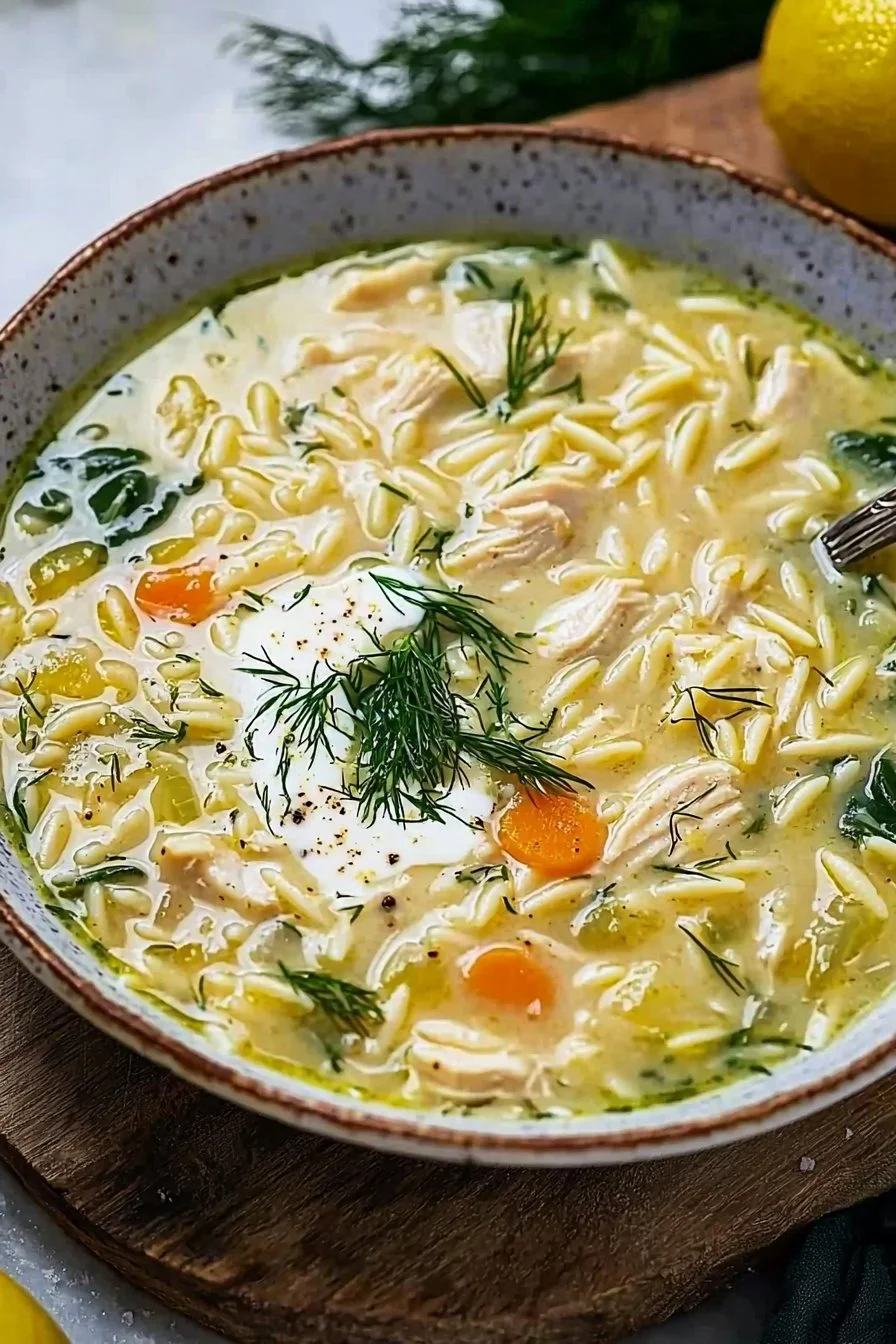 Creamy Greek Lemon Chicken Soup