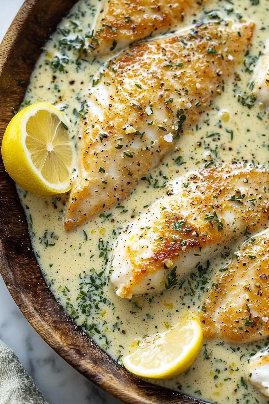 Creamy Lemon Garlic Herb Tilapia