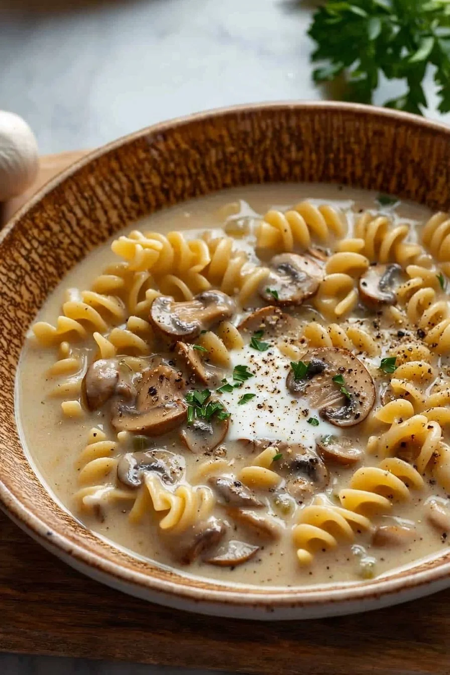 Creamy Mushroom Pasta Soup