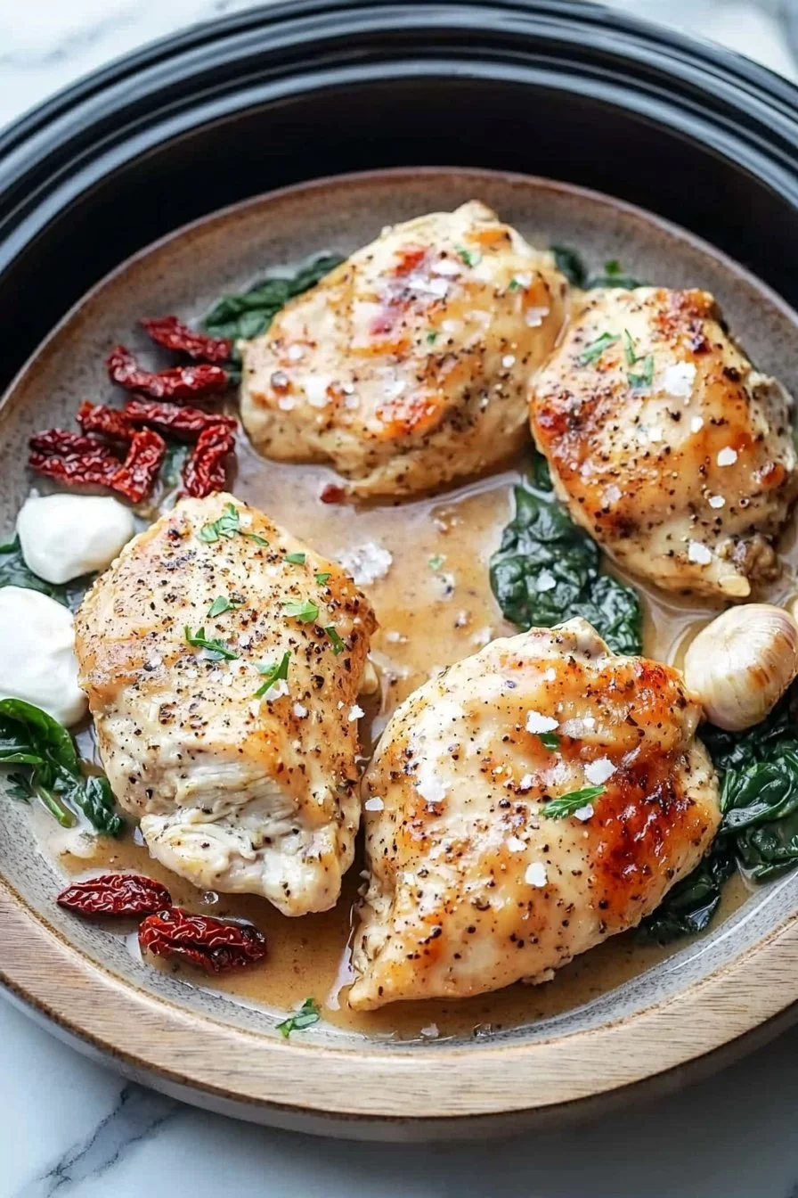 CrockPot Tuscan Garlic Chicken