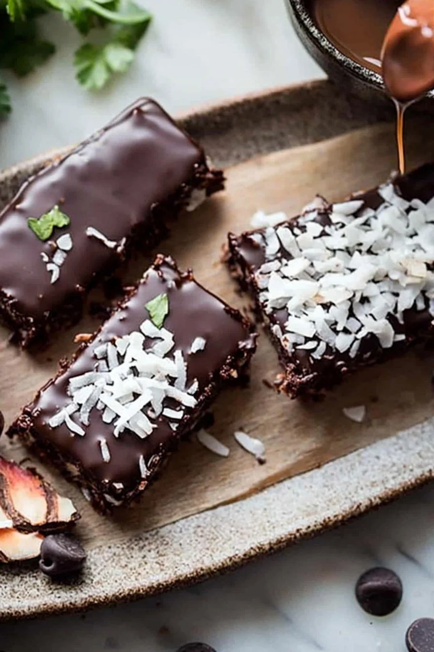 Dark Chocolate Covered Coconut Bars