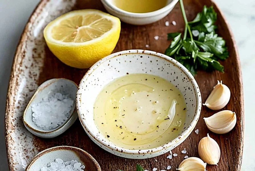 Delicious garlic lemon dressing perfect for salads and marinades