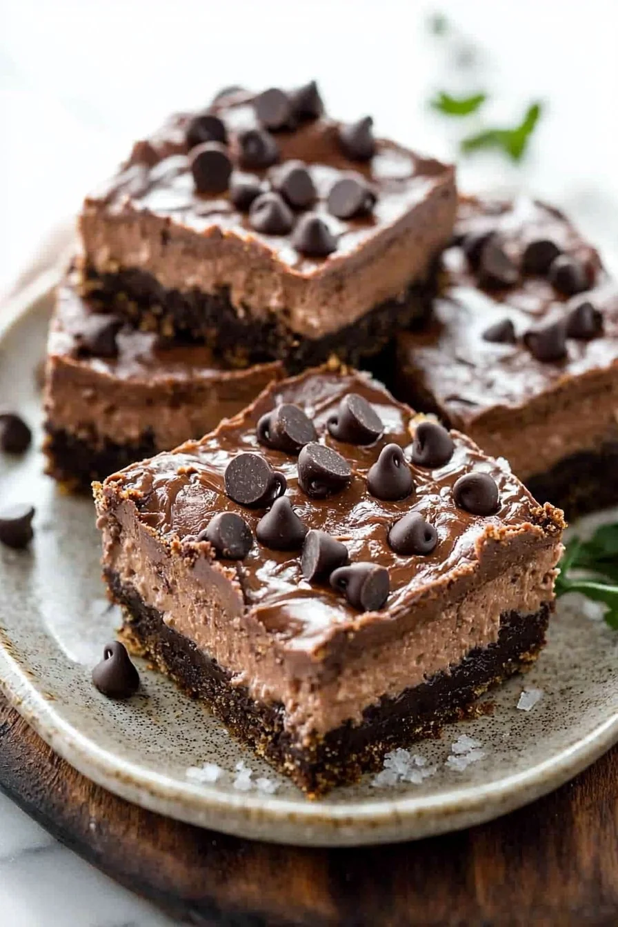 Easy Chocolate No Bake Cheesecake Bars