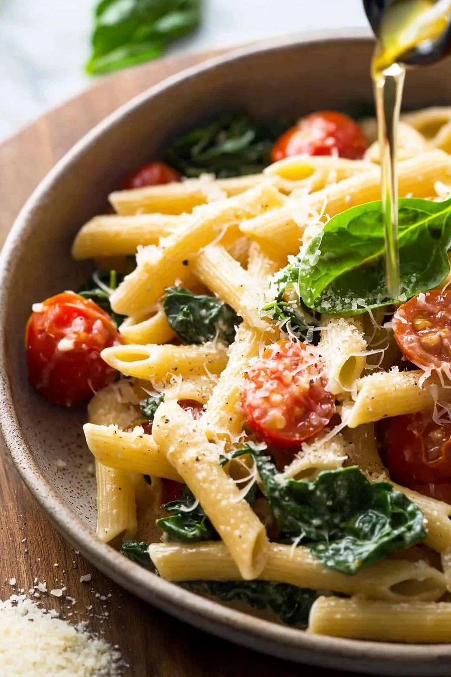 Easy Tomato and Spinach Pasta