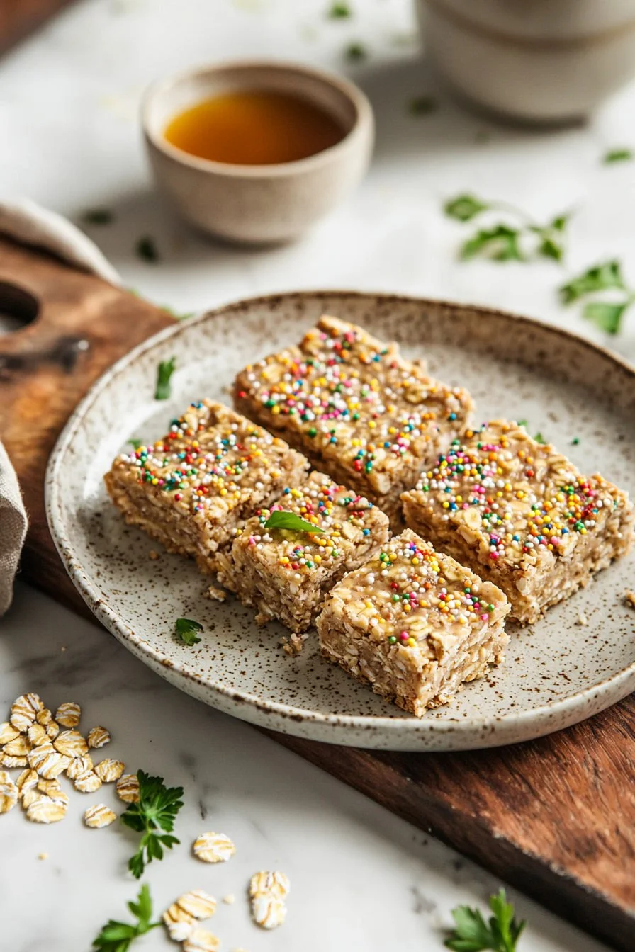Easy Vanilla Sprinkle Protein Bars