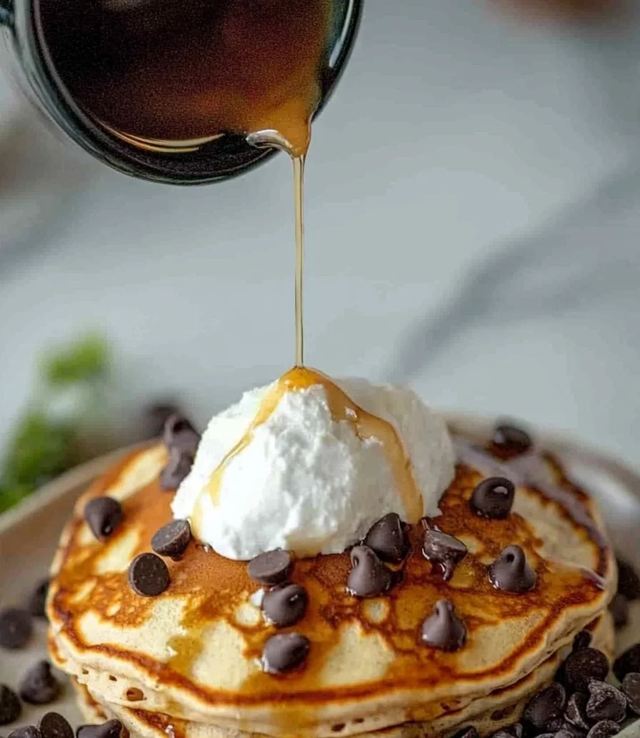 Fluffy Chocolate Chip Pancakes