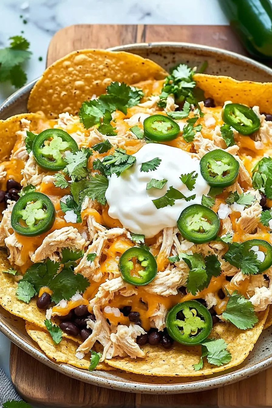 Green Sauce Chicken Nachos