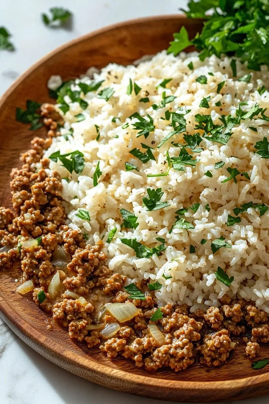 Ground Turkey Garlic Butter Rice