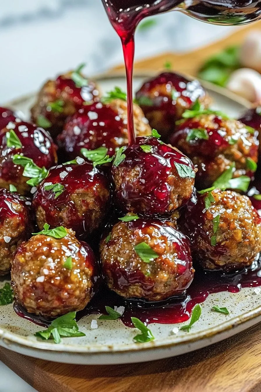 Harvest Turkey Meatballs with Cranberry Glaze