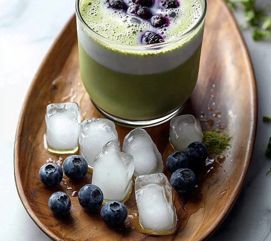 Iced Blueberry Matcha Latte