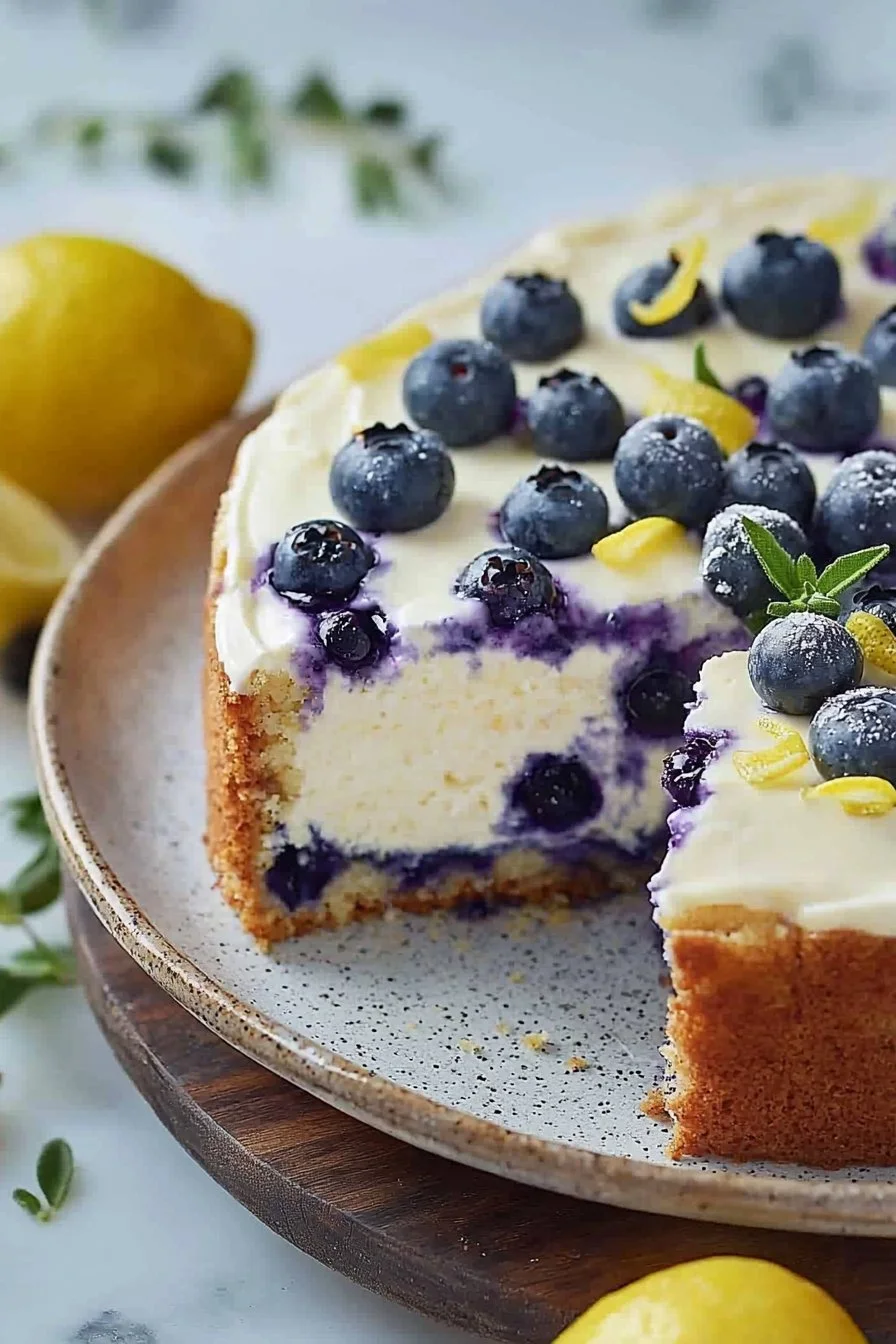 Lemon Blueberry Cheesecake Cake