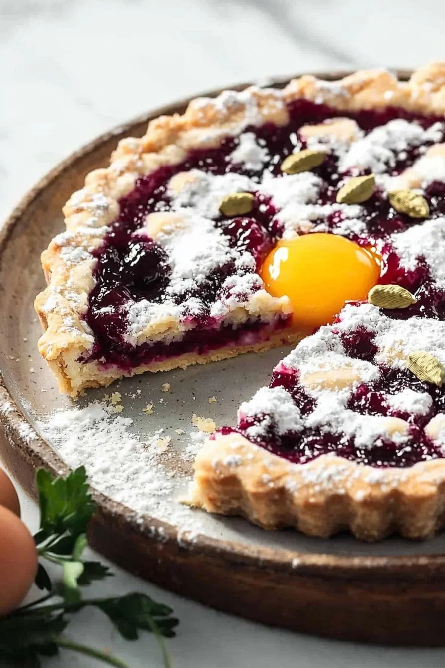 Lingonberry Jam Tart with Cardamom