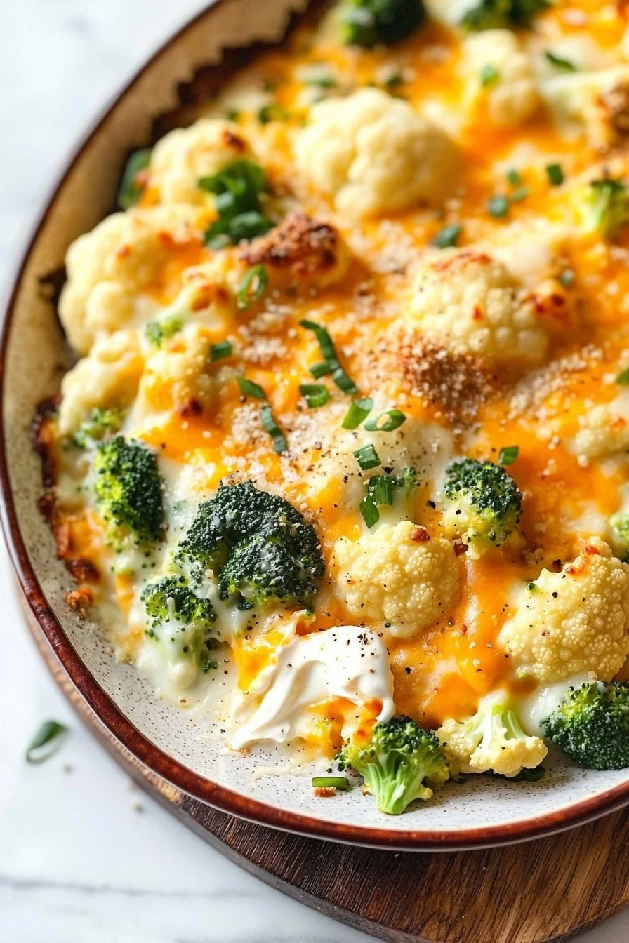 Loaded Cauliflower Broccoli Casserole