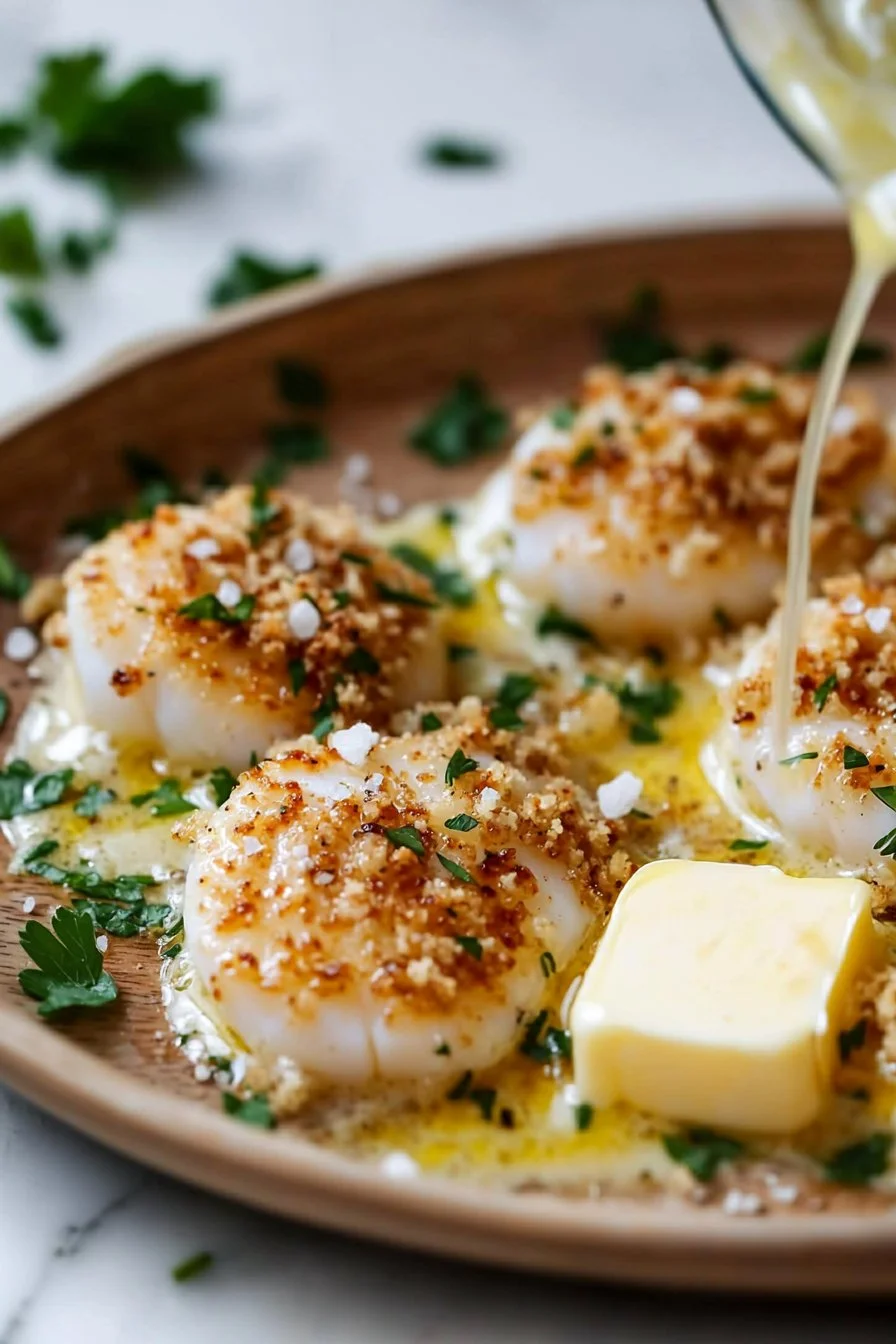 Simple Baked Scallops with Buttery Crunch