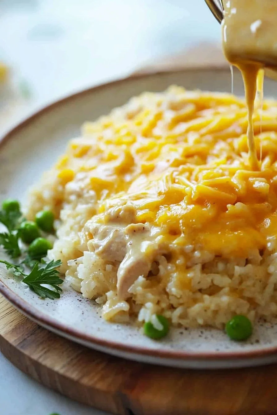 Slow Cooker Cheesy Chicken and Rice