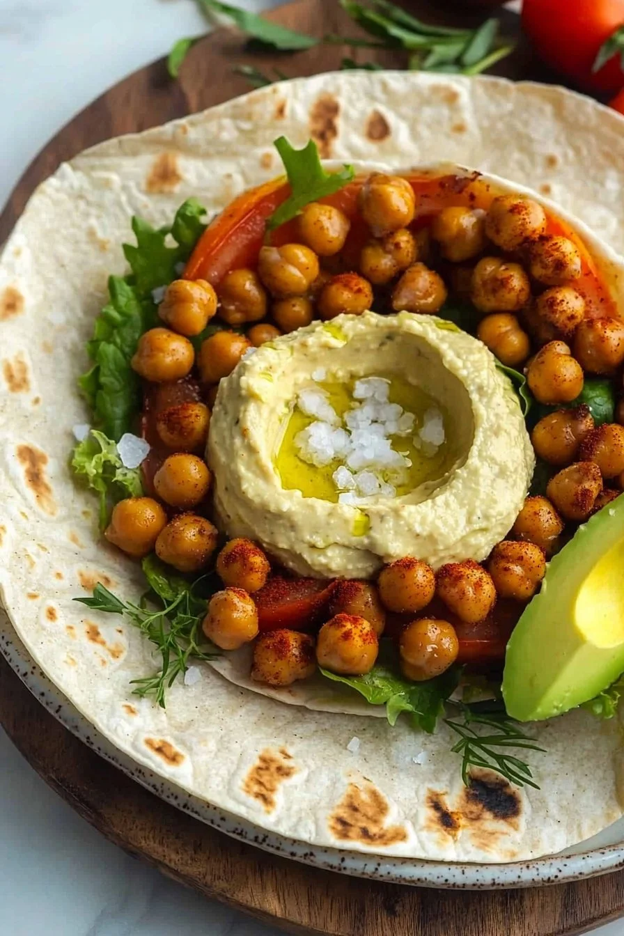 Vegan Wraps with Roasted Chickpeas